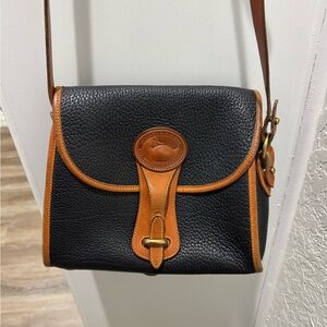 Vintage Dooney & Bourke Black and Brown Crossbody Bag